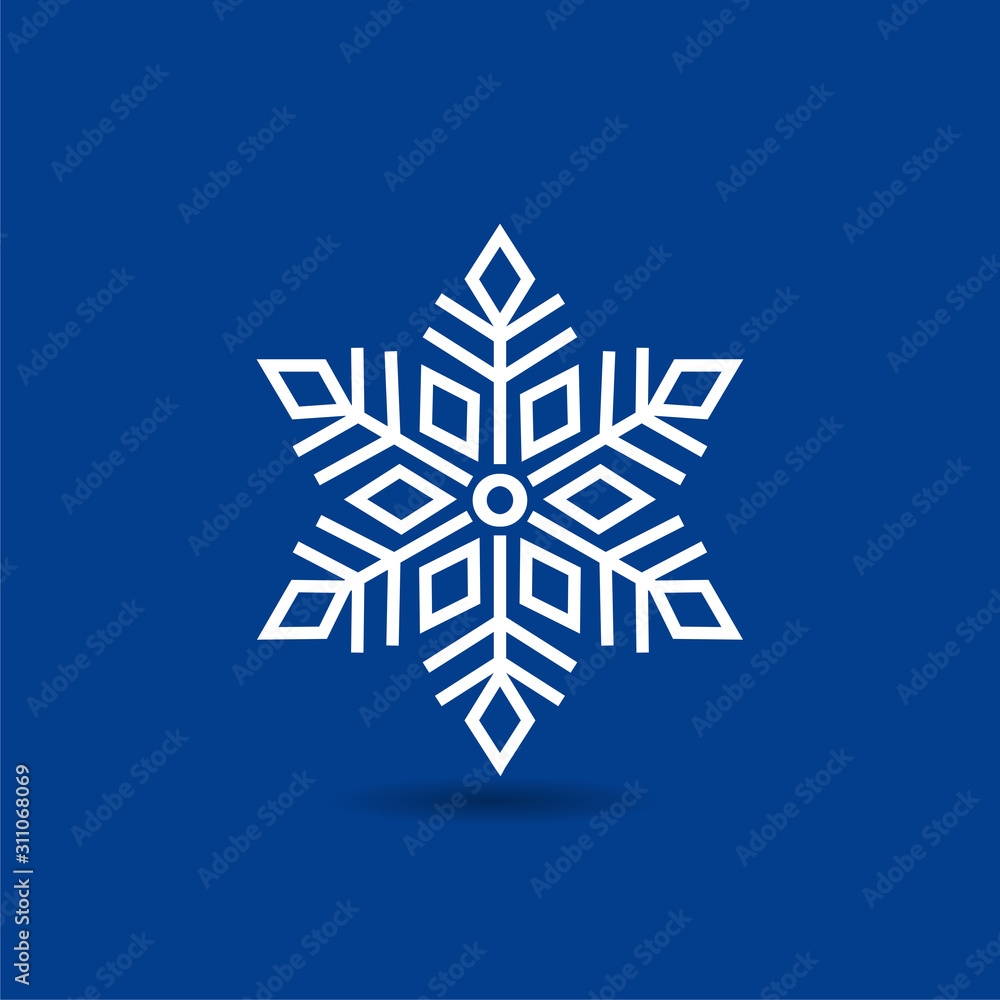 snowflake vector icon, winter, symbol ice, blue background snowflake vector icon, winter, symbol ice, blue background