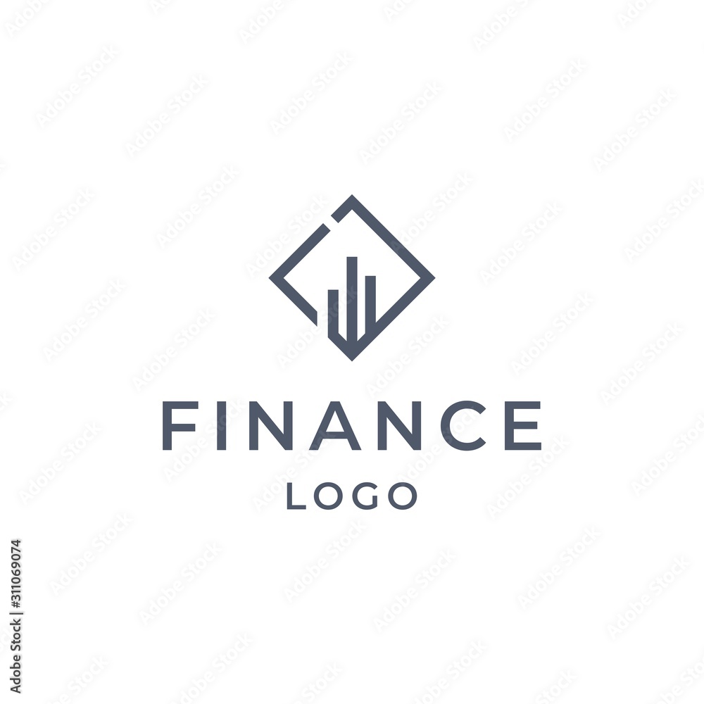 Financial Bar / chart icon logo design flat minimalist