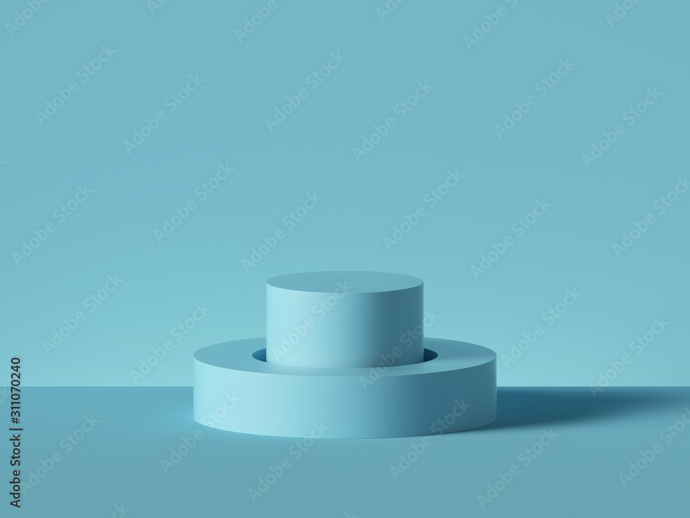 3d render, abstract minimal geometric background. Blue cylinder steps, blank pedestal, stairs, empty podium. Isolated object, primitive shapes. Product showcase, shop display 3d render, abstract minimal geometric background. Blue cylinder steps, blank pedestal, stairs, empty podium. Isolated object, primitive shapes. Product showcase, shop display