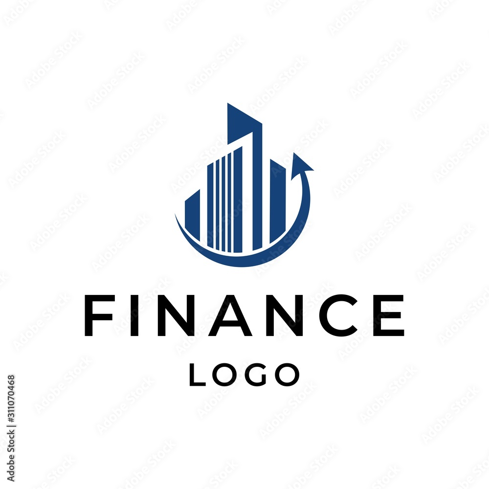 Line buildings logo template. Abstract commercial real estate vector design. Cityscape logotype