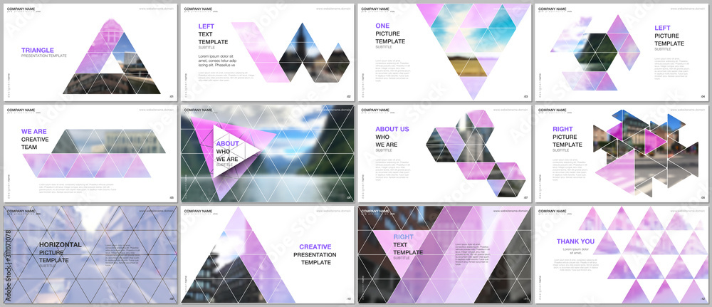 Minimal presentations design, portfolio vector templates with triangular design background, triangle style pattern. Multipurpose template for presentation slide, flyer leaflet, brochure cover, report. Minimal presentations design, portfolio vector templates with triangular design background, triangle style pattern. Multipurpose template for presentation slide, flyer leaflet, brochure cover, report.