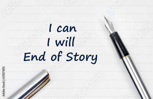 Wallpaper Mural I can I will End of story text on notebook page Torontodigital.ca