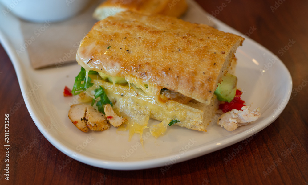 Bread chicken sandwich ordered from Restaurant Bread chicken sandwich ordered from Restaurant