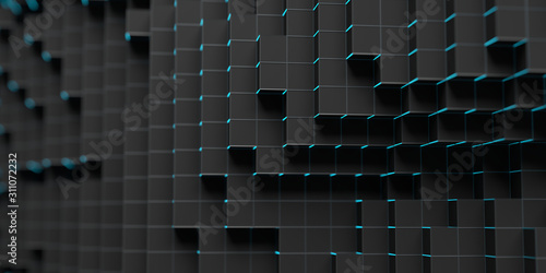 Abstract 3d render, modern geometric background design