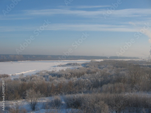 panorama of Vjatka river near Kirov in winter