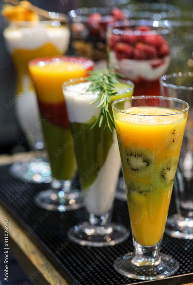 Fototapeta premium Colorful cocktail of fruits and vegetables. Healthy diet