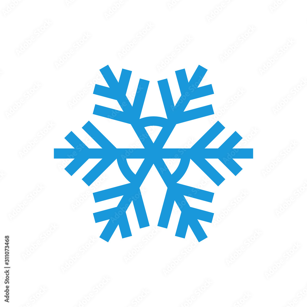 Cute Snowflake Icon vector, Christmas Holiday Winter snowflake Logo Design. Blue Snowflake Vector illustration with white Background. Cute Snowflake Icon vector, Christmas Holiday Winter snowflake Logo Design. Blue Snowflake Vector illustration with white Background.