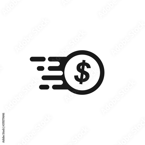 fast coin logo icon vector design template