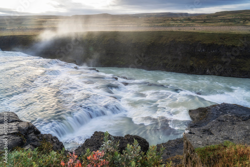 Gullfoss waterfall at sunri...