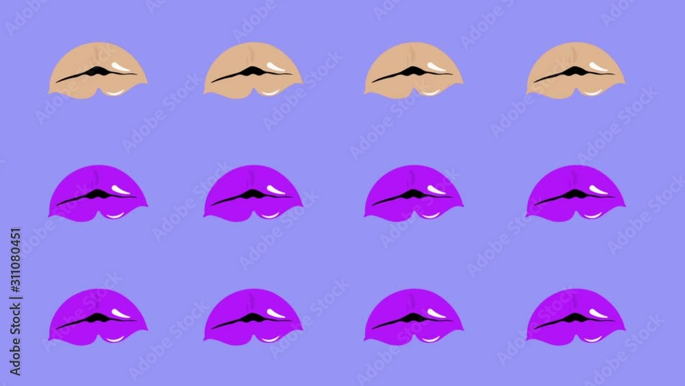 Bright cartoon animation of rotating lips. Minimal motion art. Lips background. Bright cartoon animation of rotating lips. Minimal motion art. Lips background.
