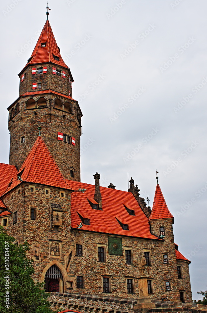 Bouzov castle in Bohemia, Czech Republic