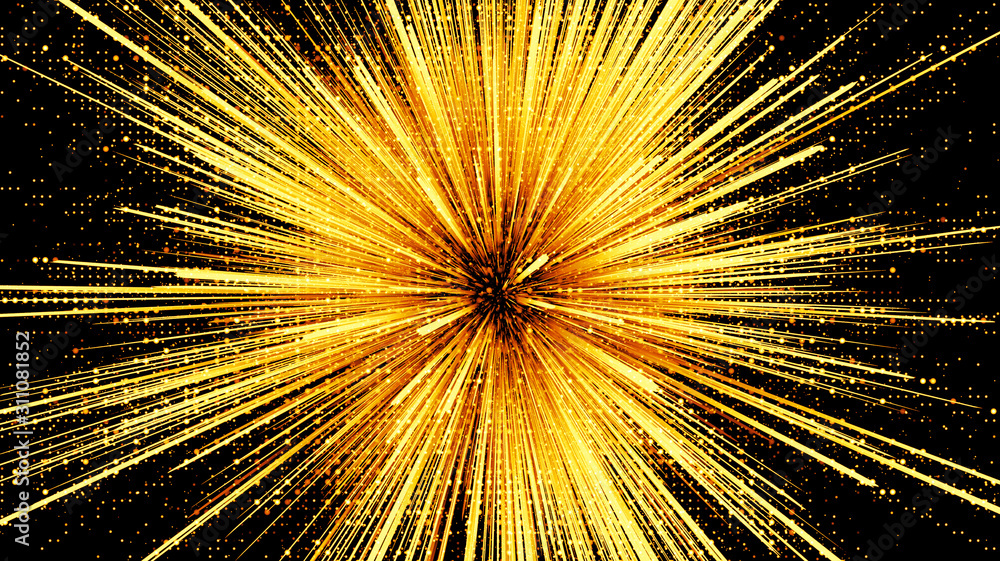 Obraz premium 3D Atom icon. Luminous nuclear model on dark background. .Glowing energy balls. Molecule structure. Trace atoms and electrons..Physics concept. Microscopic forms. Nuclear reaction element. Neutron.