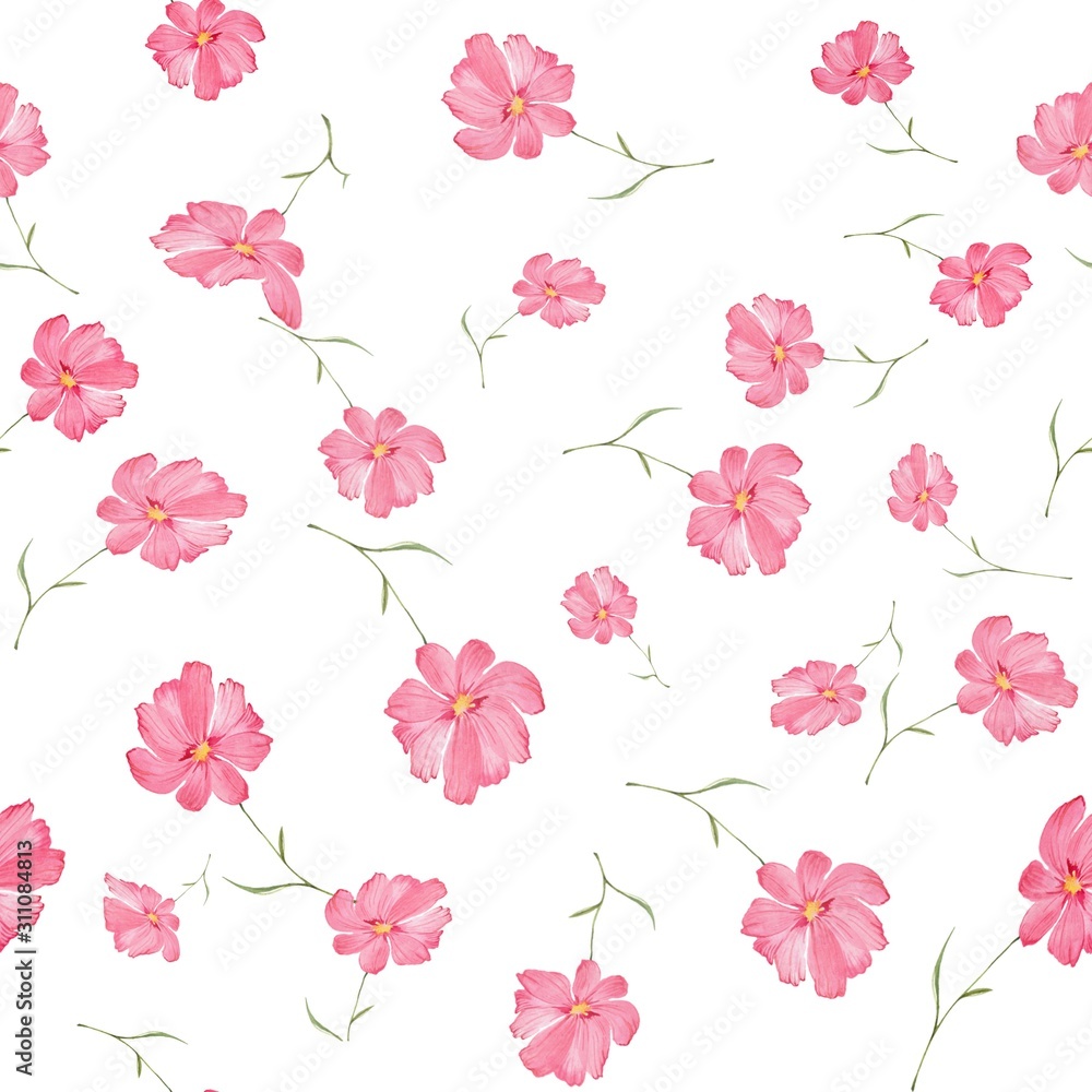 Seamless watercolour floral pattern for background
