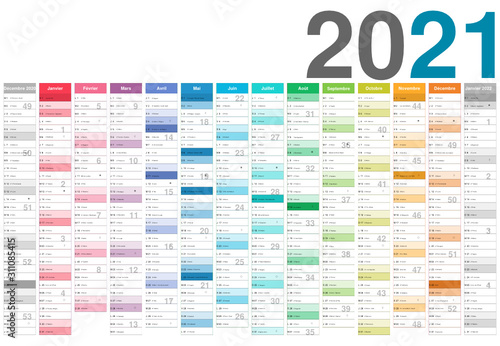 Format 650x450 mm - Calendrier 2021 pour entreprise avec logo sur 12 mois multicaque - modifiable - texte arial