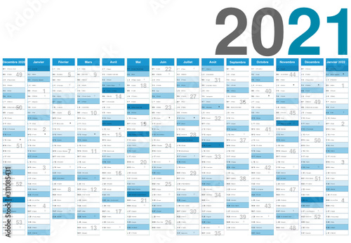 Format 650x450 mm - Calendrier 2021 pour entreprise avec logo sur 12 mois multicaque - modifiable - texte arial