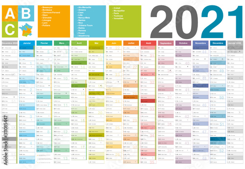 Format 650x450 mm - Calendrier 2021 pour entreprise avec logo sur 14 mois multicaque - modifiable - texte arial