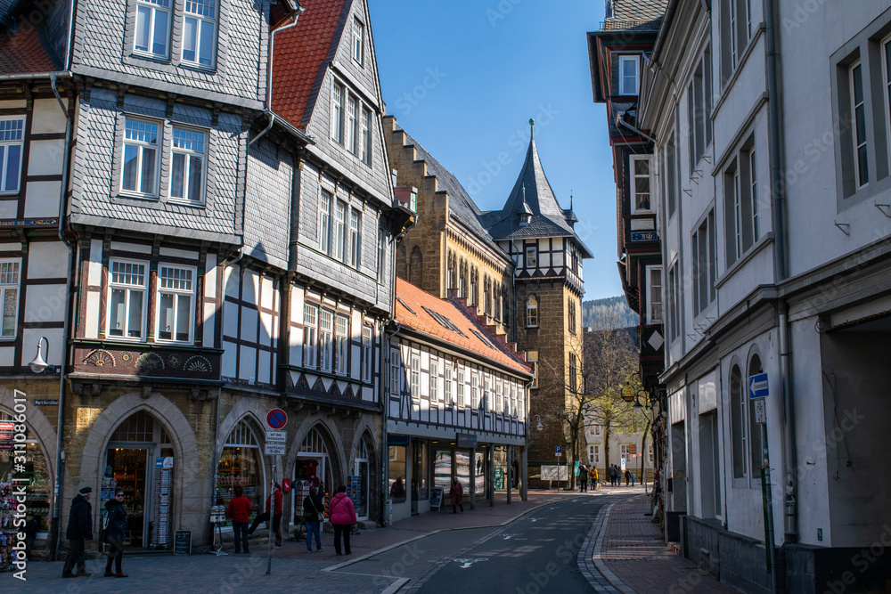 Half-timbered buildings in the Old Town of Goslar, Germany