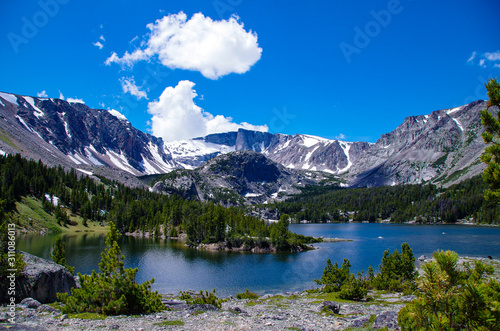 Montana Snowy Rocky Mountains and Lake © Jeni