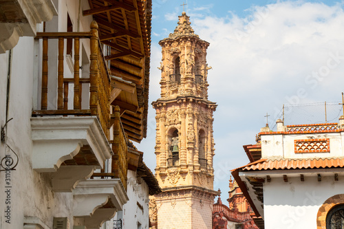 taxco  santa prisca church tower photo