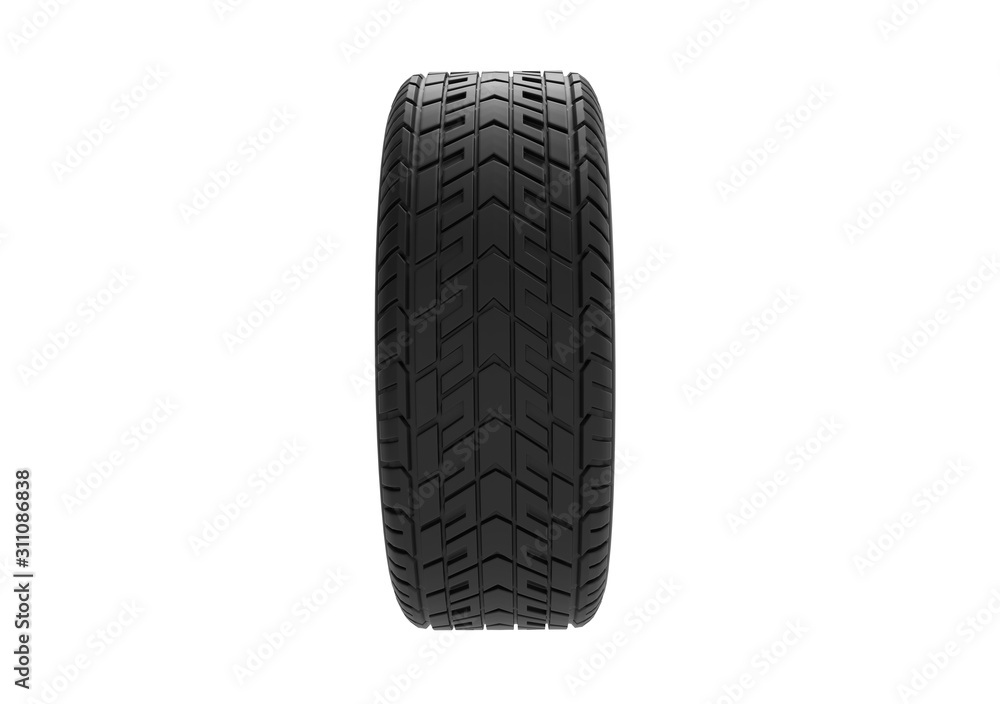 Car Wheel Isolated on White, 3D Rendering Car Wheel Isolated on White, 3D Rendering