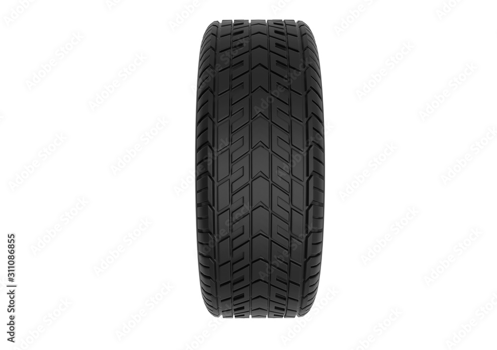 Car Wheel Isolated on White, 3D Rendering Car Wheel Isolated on White, 3D Rendering