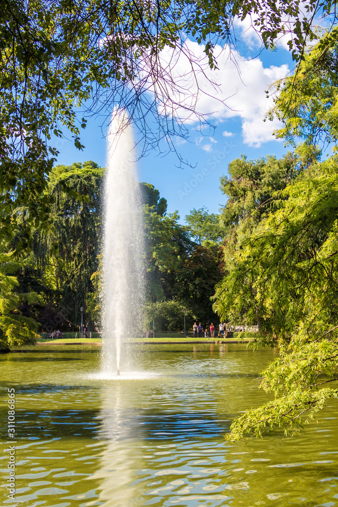 Fountain at Retiro Park in Madrid