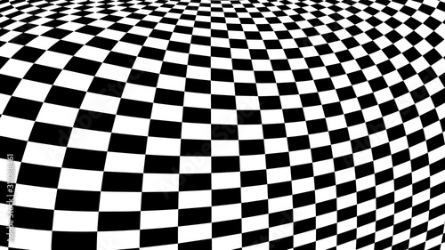 Optical illusion vector. Checker texture