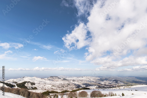 Mountain Carpegna with snow in winter photo