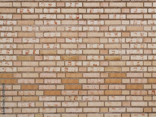 symmetrical masonry of light brick