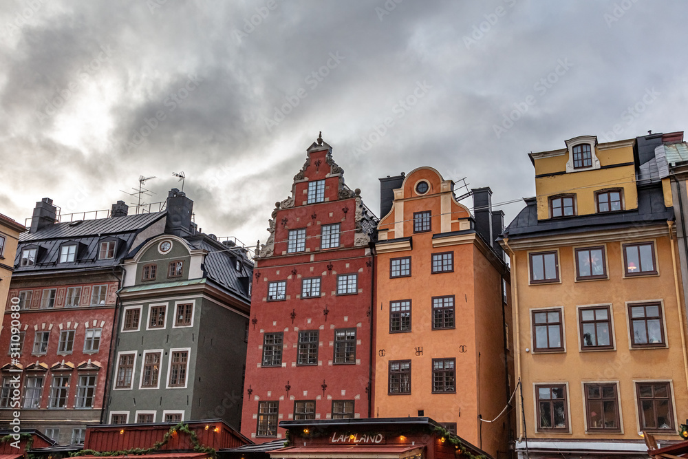 Ancient buildings of Europe. Stockholm Old Town