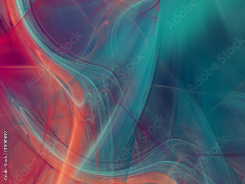 blue abstract fractal background 3d rendering illustration