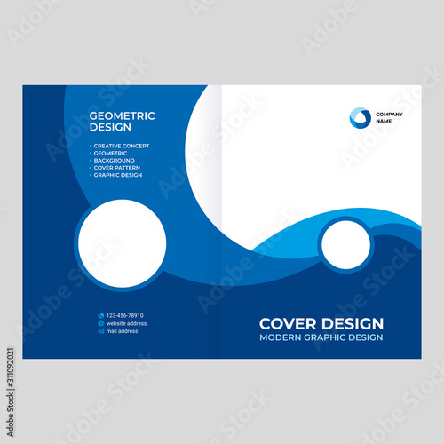Cover design for presentations and advertising, creative layout of booklet cover, catalog, flyer, fashionable background for text and photo	