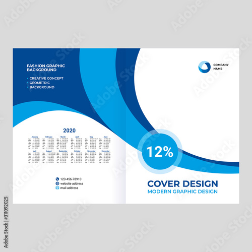 Cover design for presentations and advertising, creative layout of booklet cover, catalog, flyer, fashionable background for text and photo	
