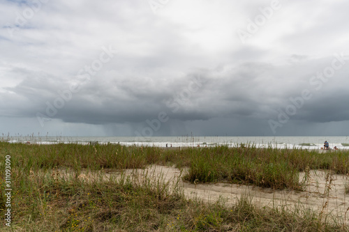 Scenic Myrtle Beach vista on a heavily overcast rainy day  South Carolina