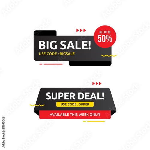 Mega sale deal banner template design, Big sale special offer. end of season special offer banner. abstract promotion graphic element. vector illustration.