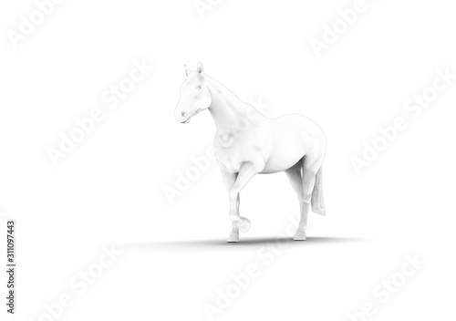 Graphic Animal Isolated on White 3D Rendering