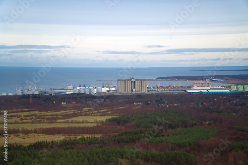 Aerial view of Port of Muuga in Estonia.