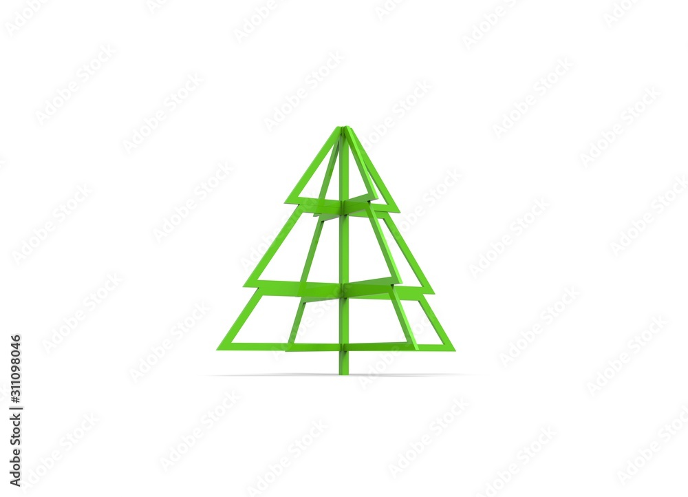 Decoration Christmas Tree 3D Rendering Decoration Christmas Tree 3D Rendering