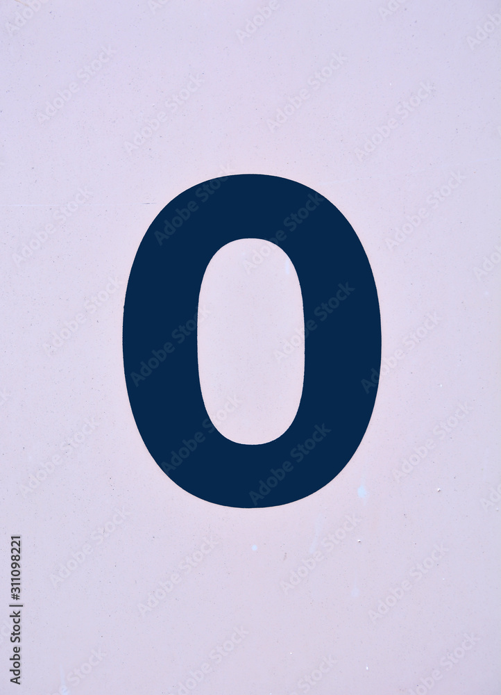 A house number plaque, showing the number zero (0) A house number plaque, showing the number zero (0)