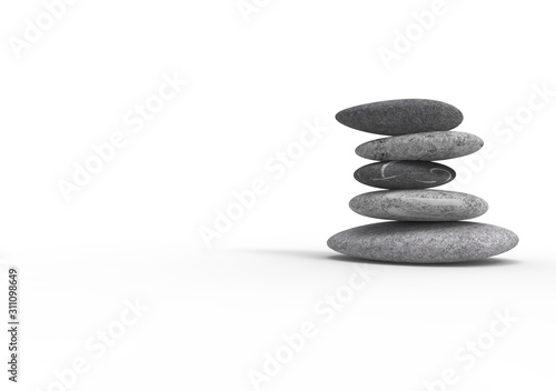 Yoga Stone on Isolated White Background  3D Rendering