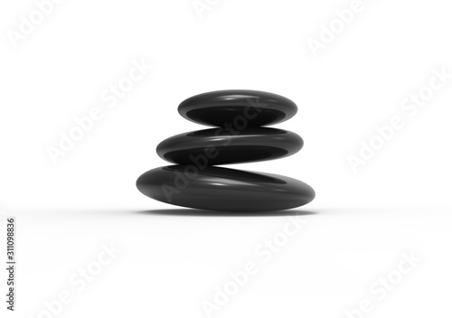 Yoga Stone on Isolated White Background  3D Rendering