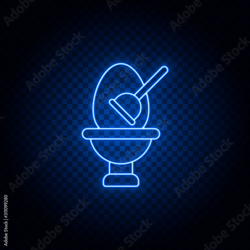 bathroom cleaner neon icon. Blue neon vector icon