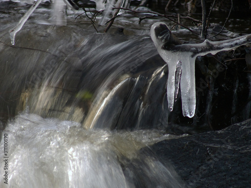 Photography waterfall in the forest, sweden, sverige, nacka, stockholm