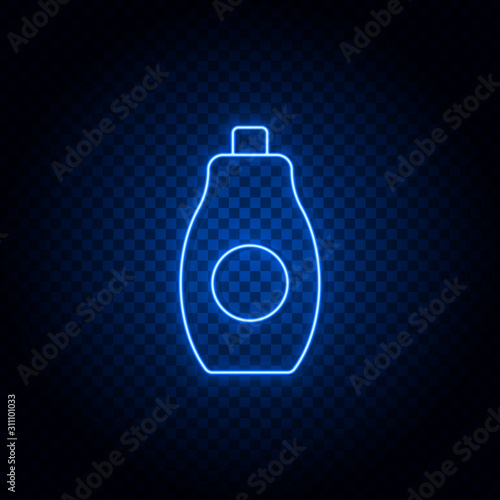 cleaning chemicals neon icon. Blue neon vector icon