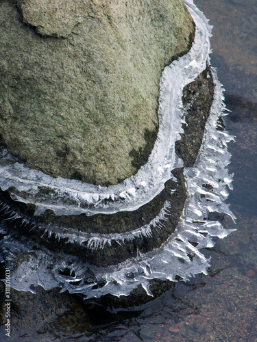 Photography detail of a water ice, sweden, sverige, nacka, stockholm