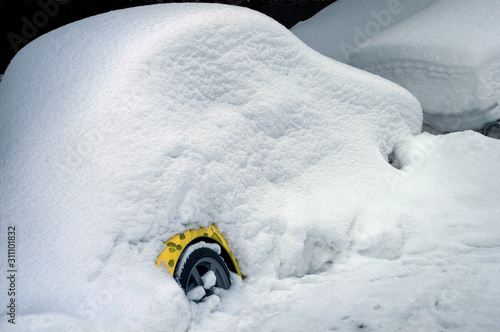 Photography car covered with snow, sweden, sverige, nacka, stockholm