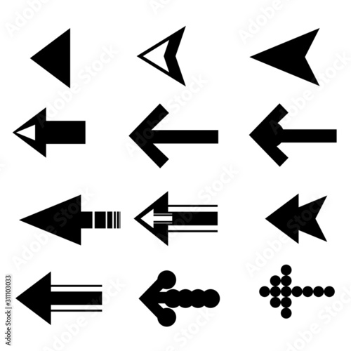 Set of black vector arrow.arrow vector illustration and colection.arrows vector icon