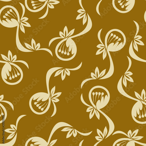 Seamless patern with Chrysanthemums japanese floral patern for wallpaper and printing