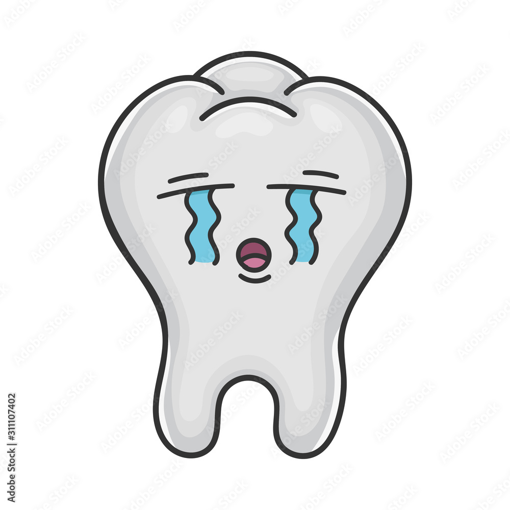 Sad crying funny tooth cartoon Sad crying funny tooth cartoon