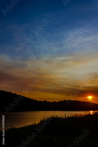 sunset over the lake